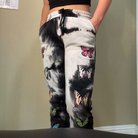 RUE 21 Butterfly Tie Dye Sweat Pant Joggers Lounge Pants - size XS - Picture 2 of 4